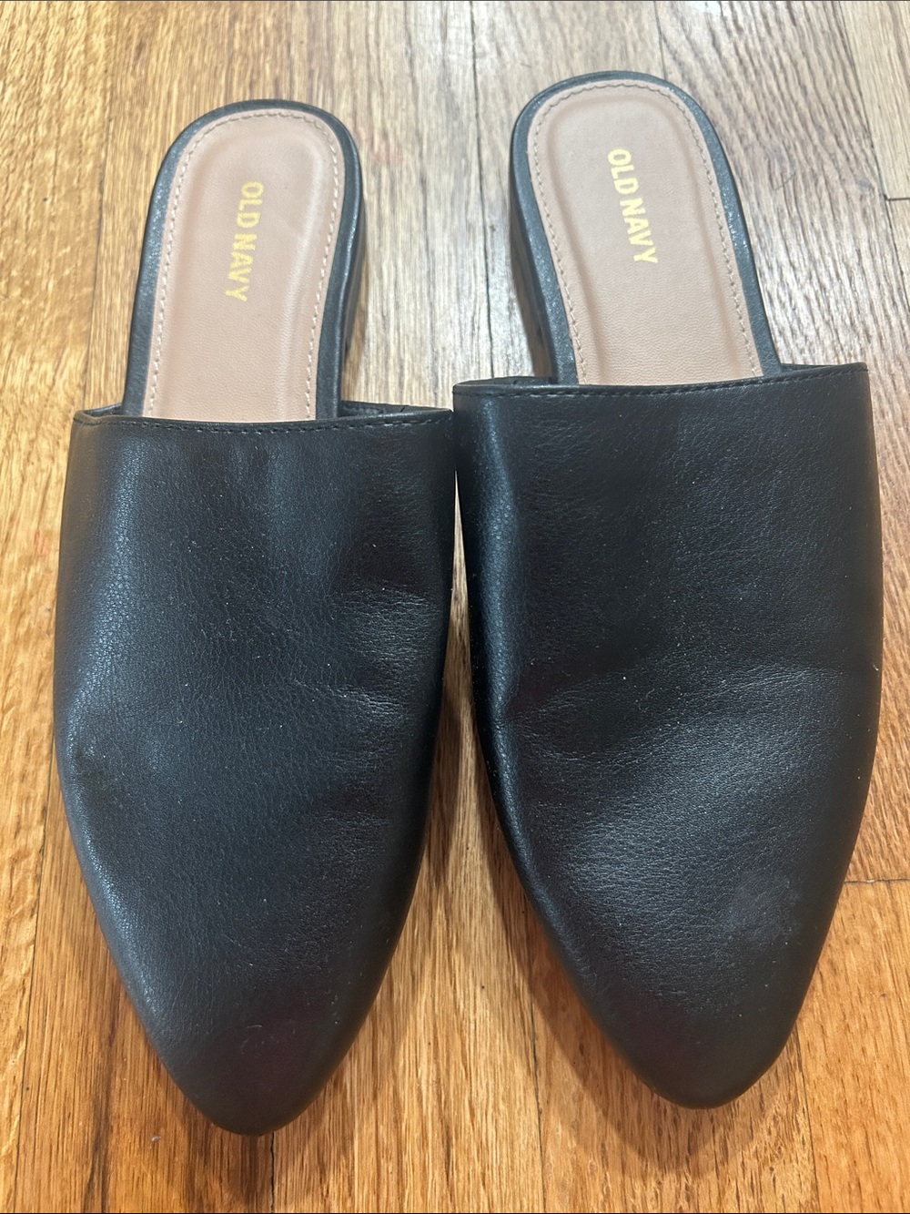 Old Navy Black Pointed Slip-On Mules 7.5 NEW